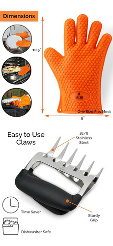 Juego De Accesorios Para Barbacoa Con Garras De Cerdo, Guant