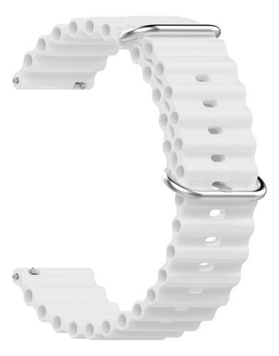 Pulseira Silicone Oceano Compatível Com Smartwatch Colmi P42 Cor Branca