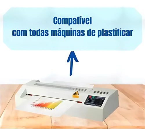 Pacote Com 100 Folhas Para Plastificação Quente A4 125 Mic