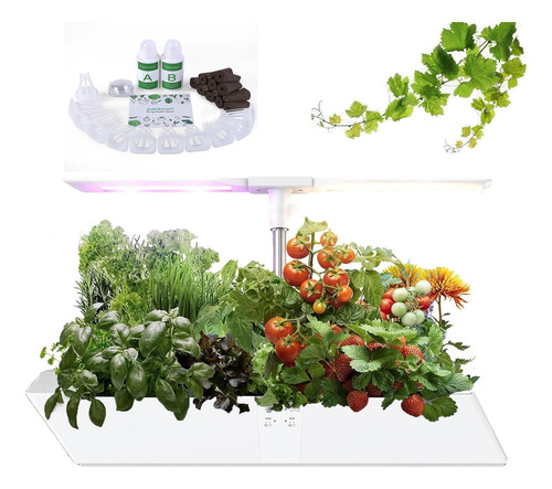 Sistema Hidroponico Jardin Interior 12 Capsula Luz Led 24 W