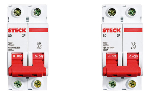 Kit C/2 - Disjuntor Steck Din Bipolar 80a Sd2 C 10ka