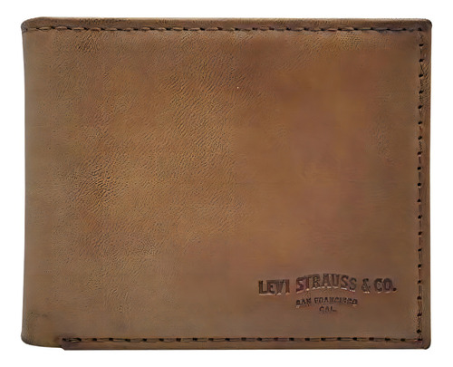 Billetera De Cuero Slimfold Levis Turlock Tan