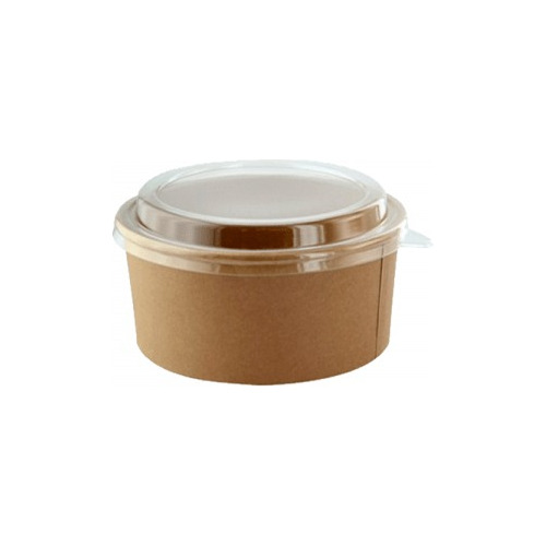 Bowl Ecológico Kraft 1000 Ml (32oz) Con Tapa Paq X 100 Uds