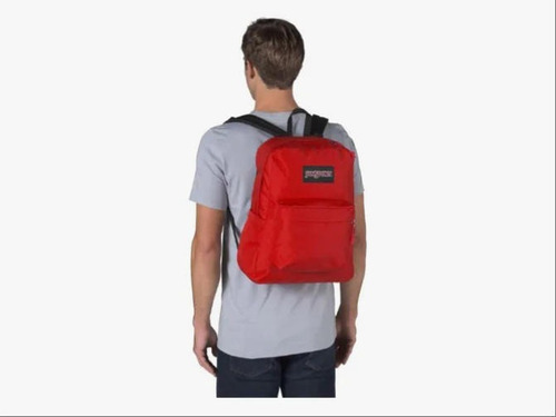Mochila Unisex Superbreak Plus Con Cremallera Color Red Tape Jansport