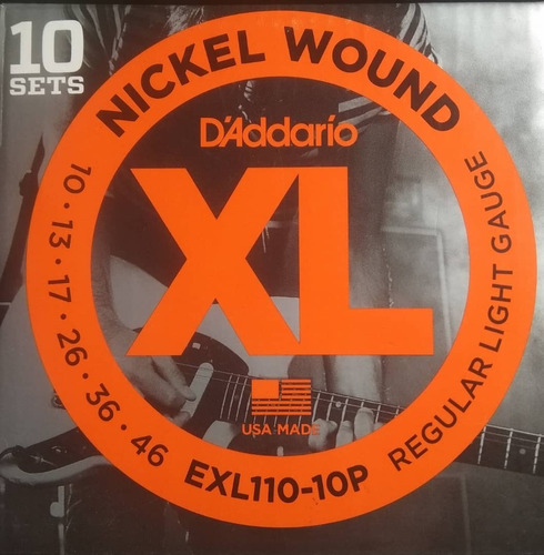 Cuerdas Daddario Nickel Wound Exl110-10p Guitarra Eléctrica