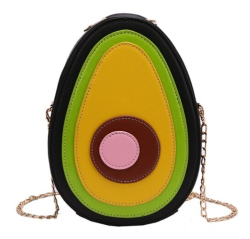 Bolsa Con Cadena Cruzada En Forma De Aguacate Kawaii