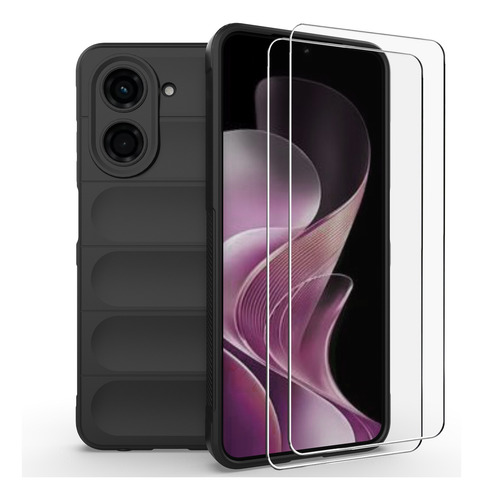 Funda Para Redmi A5 4g/poco C71 Case Uso Rudo + 2 Micas Negro Para Redmi A5 4g/poco C71