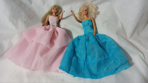 Vestido X2 Largo De 15 Años Para Barbie O Similar Muñeca 