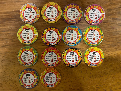 Colección Completa Caps Tazos Angry Birds Vuala 2024 14 Pz (Usado)