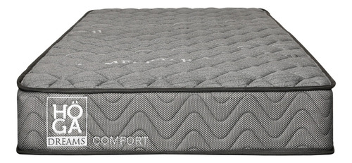 Colchón Comfort Resorte Bonnell 1 Plaza / Alto 21cm Color Gris