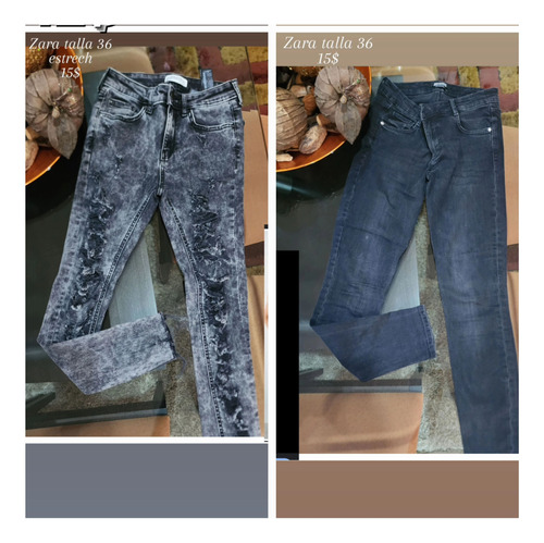 Pantalon Jean Zara Estrech Talla 36