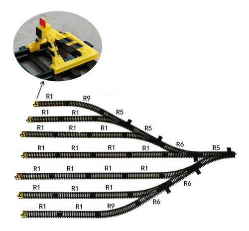 Vía De Tren Modelo De Calibre Ho 34x Para Trenes