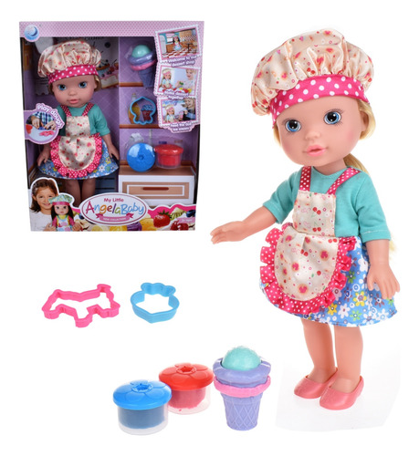 Muñeca Chef De 30 Cms Con Set De Masas Y Accesorios - Rubia