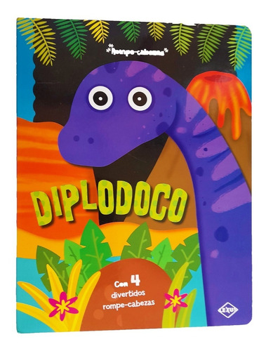 Super Libro Rompecabezas Dinosaurio Diplodoco Para Niños 