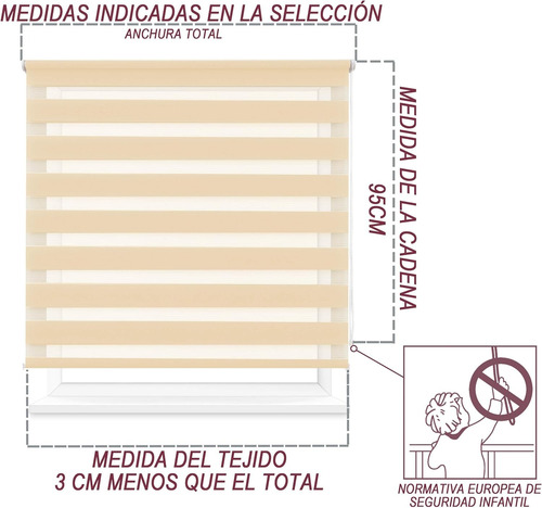 Imagen 5 de 7 de Cortinas Roller Día Y Noche Lumiere 0.80x2.00mt.