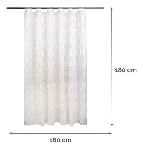 Cortina Para Baño De Poliéster Sparkle Bath Styles Color Marrón claro Rayas