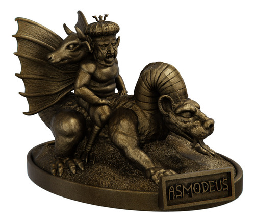 Estátua Imagem Asmodeus - Ars Goetia - Versão 3 Cor Cor Ouro Velho