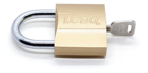 Candado Con Llave Curva Hierro Dorado