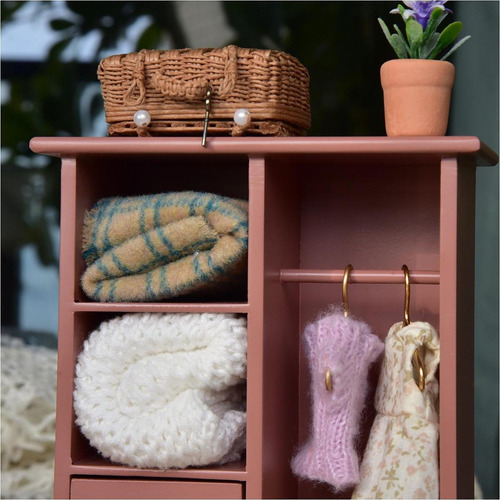 Organizador De Ropa 1:12, Mini Estante Para Ropa, Accesorios
