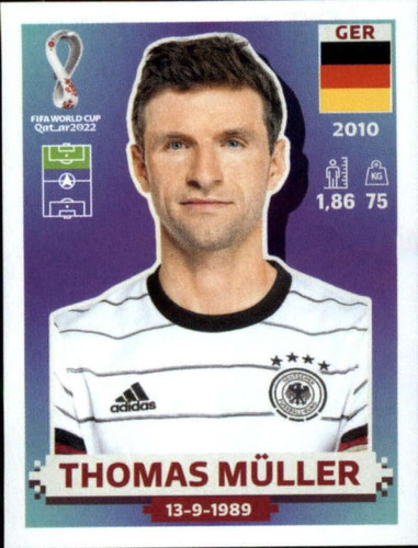 Pegatina Panini World Cup Qatar 2022 Ger17 Thomas Muller Gru