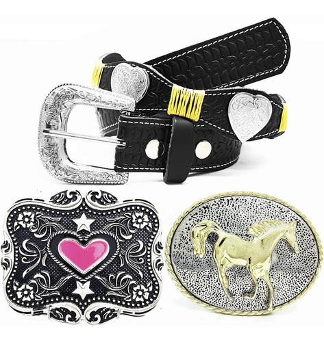 Cinto Feminino Cowgirl + Fivela Country Longhorn Rodeio