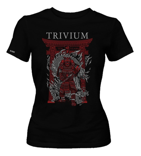 Camiseta Trivium Ten Years Banda Rock Dama Mujer Dbo