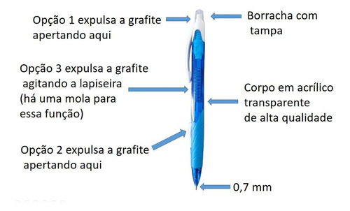 Caixa Com 12 Unidades Lapiseira 0.7 Mm Cis Multi Function