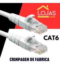 Comprar Cabo De Rede 5 Metros Lan Internet Crimpado de Fabrica Rj45 mais resistente Cat6 1 GB por segundo Cor Branco Discreto Minimalista