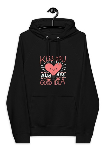 Buzo, Saco, Hoodie, Bolsillo Antirrobo, Corazón Kiss You 01