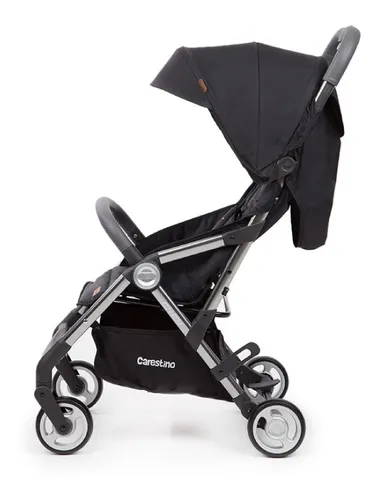Coche de paseo Carestino Cici Con Huevito negro con chasis color plateado
