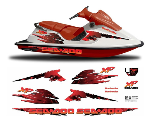 Kit Adesivos Emblema Seadoo Sea Doo Xp 1995 1996 Jet Ski 