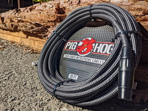 Imagen 2 de 5 de Pig Hog Phm30bkw Cable Tela Xlr De 9 Metros Para Micrófono