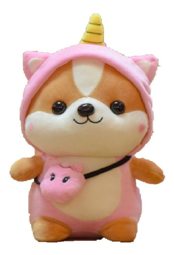 Peluche Perrito Shiba Inu Con  Disfraz 25 Cm Supersuave 