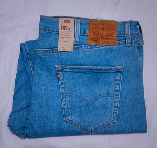 Jeans Hombre Elasicado Levis 550 42/32 Celeste Talla 56