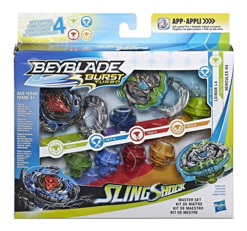 Beyblade Estallo Turbo Conjunto Maestro Slingshock Luin...