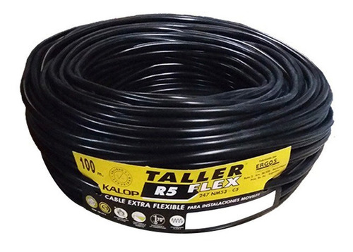 Cable Tipo Taller Tpr 3x1mm.normalizado Iram Rollox 100 Mt