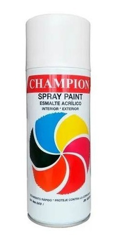 Pintura En Spray Lata Marca Champion Negro Mate Y Brillante