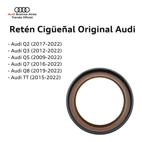 Imagen 3 de 8 de Retén De Cigüeñal Audi Q5 2009 Al 2021