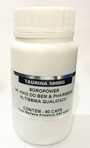 Taurina 500 Mg 120 Cápsulas Sub-linguais Excelente P/ Saúde