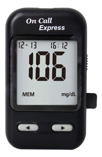 Glucómetro On Call Kabla Express Sólo incluye medidor No Requiere Chip Codificador Color Negro