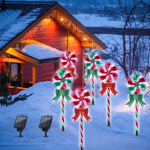 Baquler Paquete De 6 Luces Solares De Navidad De 27.5 Pulgad