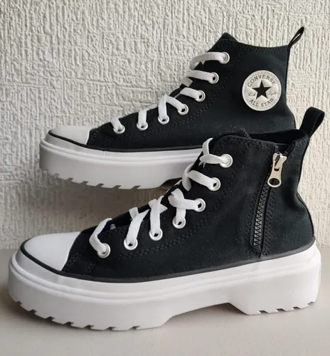 Converse gris plataforma usada hot sale