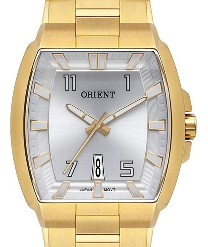 Relógio Orient Masculino Dourado Ggss1018 S2kx Retangular
