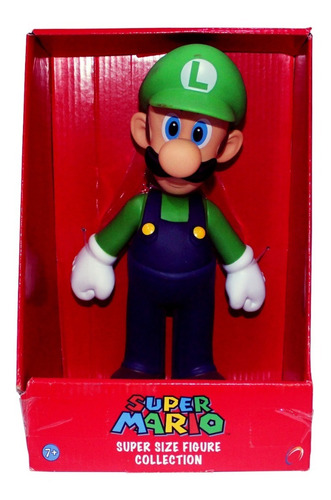 Muñeco Luigi Tamaño Grande 24,5 Cm De Nintendo Y Super Mario