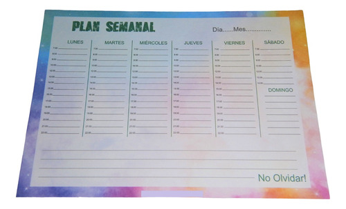 Planner Semanal / Organizador A4 - 54 Hojas - (nº8)
