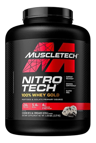 Imagen 1 de 2 de Proteina Nitro Tech 100% Whey Gold 5 Lbs Muscletech 