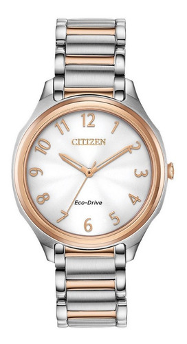 Citizen Drive Women's Ltr Two-tone Em0756-53a ..... Dcmstore Color de la correa Plata y Oro Rosa Color del bisel Oro Rosa Color del fondo Blanco