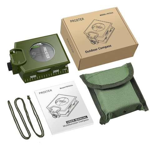 Brújula De Senderismo Proster Ip65 Con Clinómetro De Observa
