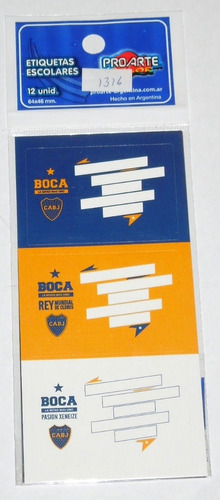 12 Etiquetas Boca Juniors Escolares Originales V. Cresp 