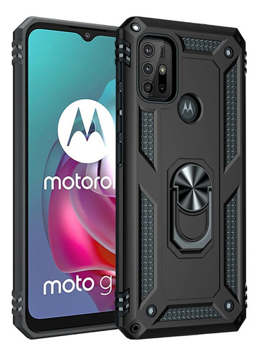 Funda Para Motorola Antigolpes Anillo Magnético De Uso Rudo Negro Moto G54